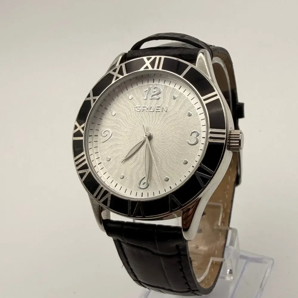 Elegant Gruen Piping Rock Style Art Deco Watch Working New Battery